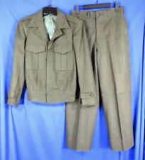 VTG 1957 ARMY USMA Green Wool Serge FIELD IKE JACKET &TROUSERS PANTS 28-28, 34S picture