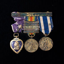 WW1 US Army Miniature Medal Bar Victory Medal 5 Clasps New York State Service picture