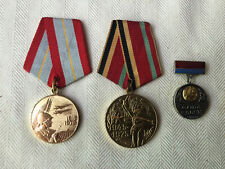 Set Of 2 Soviet Medals And Badge picture