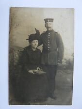 WW1 German Soldier with Lady. Sent as a Feldpost 1915. Studio Portrait (165) picture