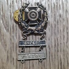 VTG Sterling Silver U.S. ARMY EXPERT RIFLE Shooting Qualification Badge picture