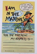 WWII USMC I am In the Marines Postcard Comic Original Vintage picture