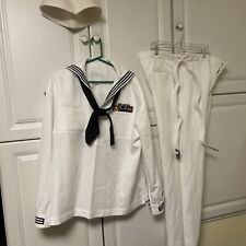 US Navy Dress White Crackerjack Jumper Uniform 52L 42L CURRENTLY WORN BIG  TALL picture