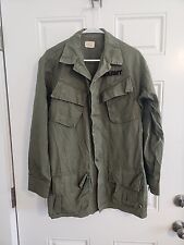 Vintage Vietnam Era Coat Small Long Jacket Slant Pocket Rip Stop Combat Army picture
