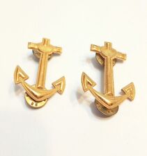 Vintage US Navel Academy Midshipmen Vanguard Anchor Lapel or Collar Pin Set Of 2 picture