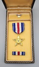 Original Army USAAF medal in named case - Slot broach - lapel button - bar picture