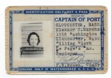 1943 WWII Gloucester MA Captain Of Port Employee Photo Card WW2 Vintage Mass picture