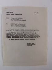 Fort Meade Letter From Martin Leveling Green Sr. Appreciation Upon Retire 1958 picture