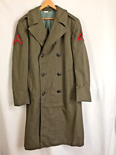Vintage US Marine Corps Green Wool Overcoat Size 36 S Pembroke DSA100-77-C-1464 picture
