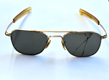 Vintage American Optical 1/10 12K GF Gold Filled Pilot Sunglasses 5 1/2 picture