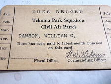 Vintage Takoma Park Civil Air Patrol Monthly Due Record cards. picture