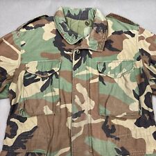 Vintage US Military Field Coat Mens Medium Green Cold Weather Camo Woodland Reg picture
