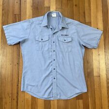 Vintage United States Navy Shirt Mens XL Quarterdeck Collection Made in USA Blue picture