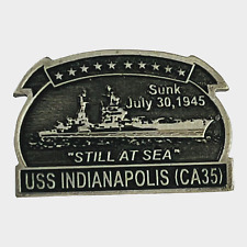 Vintage USS Indianapolis CA-35 Navy Lapel Hat Pin Still at Sea 1945 picture