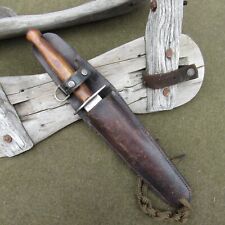 SCARCE WWII TRENCH KNIFE POSSIBLY A GI MADE 1913 PATTON SWORD &LEATHER SCABBARD picture
