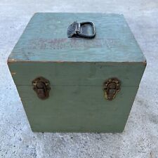 Vintage Army Green Wooden Military Box Storage 10