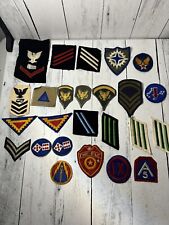VINTAGE ESTATE WW2 Mixed US MILITARY PATCH LOT OF 26 PATCHES picture