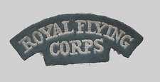 WW1 ROYAL FLYING CORPS RFC SHOULDER TITLE ORIGINAL PERIOD GREEN BACKING. picture