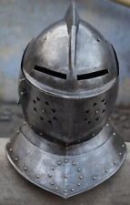 Medieval Knight X-Mas 18Ga Sca Larp Tournament Close Armor Helmet Replica Gift picture