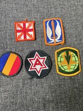 NICE LOT OF 5 VINTAGE MILITARY PATCHES picture