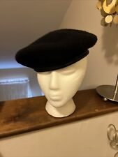 VINTAGE US Army Bancroft Military 6 3/4 Black Wool Beret Uniform Army (ber4) picture