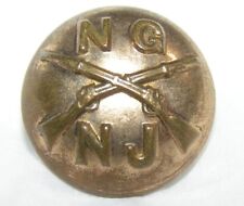 Spanish American War Era New Jersey National Guard Brass Uniform Button  picture