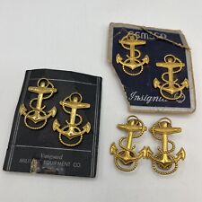 Gold Filled 1/20 10k Military Vintage US Anchor Rope Pins Marked Insignia Lot 6 picture
