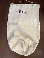 U.S Navy Sailor Cracker Jack Canvas Duffle White Sea Bag picture