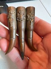 Trench Art WW1 French? Triple Bullet Design with Figures , BRASS, Nice picture