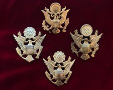 WWI USAAF WWII US Army Officer's Visor Cap Badge Eagle X4 AMCRAFT Listing #1 picture