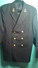 US Navy Long Coat Dress Jacket Cadet Or Officer Eagle Button Front medium picture