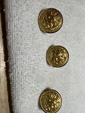 3-Vintage WW II Uniform Military Naval Eagle Brass Button Shank.  Lot 119 picture