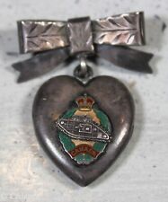 WW2 Canadian Royal Tank Corps Sweet Heart Pin Locket. Broken Pin Sterling. F421 picture