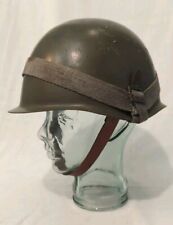 COLD WAR CZECHOSLOVAKIAN VZ53 STEEL HELMET WITH FOLIAGE BAND picture