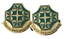 Pair US Army 502nd Military Police Battalion MP Unit Crest Military Pins picture