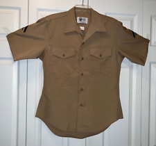 USMC Marine Corps Military Men's Khaki Shade M-1 - Short Sleeve Shirt - Size 16 picture