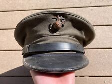 WW2 USMC US Marine Corps Enlisted Dress Uniform Visor Cap Hat Size 7 picture