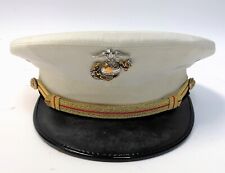 US Marines Corps White Dress Cap Size 6-7/8 Lancaster Brand picture