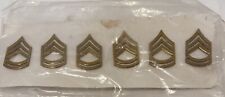 US Army Sergeant First Class E7 Polished Brass Rank Insignia - Three Pair picture