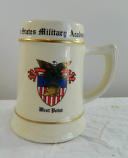 Vintage US Army West Point Military Academy Beer Stein USA Eagle Flag Insignia picture
