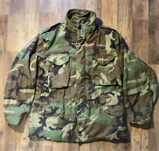 US Army Military M65 Woodland Camo Pattern Cold Weather Field Jacket Medium picture