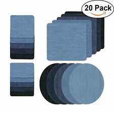 5 Colors DIY Iron on Denim Fabric Patches for Clothing Jeans Repair Kit（20pcs ） picture