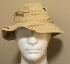 3 Color Desert Camouflage Used Boonie Patrol Cap, Size 7 ½ picture