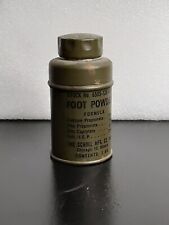 Vintage Military US Foot Powder Army Green Tin / Shaker 1 oz. picture