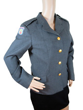 Vintage 1980s Danish Civil Defence blazer jacket grey military coat army type AG picture