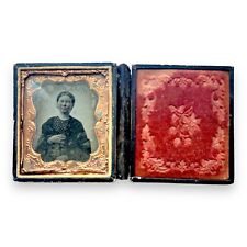 Civil War Era Ambrotype : Portrait Woman in Ornate Case Gold Frame - Restore Me picture