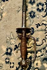 Early 18th Century English Officer’s Small Sword With Gold Inlay 1728 picture