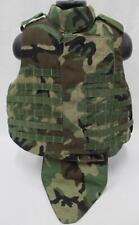 WOODLAND CAMOUFLAGE BODY ARMOR PLATE CARRIER BDU MADE W/KEVLAR INSERTS LRG VEST picture