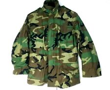 Military Cold Weather Field Jacket Coat Hooded Woodland Camouflage Mens SZ Small picture