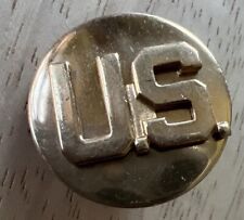 Vintage WWII US Military US Collar Brass Badge Screw Back Pin picture